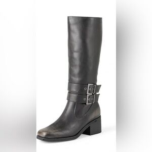 (NIB) Women’s black distressed Leather knee high Boots / comfortable boots